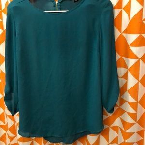 Chiffon blouse with metal accents